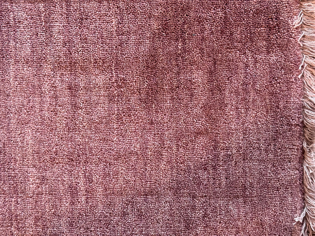 Veloura Dusty Rose Color Handloom Knotted Rug 100% Pure Wool