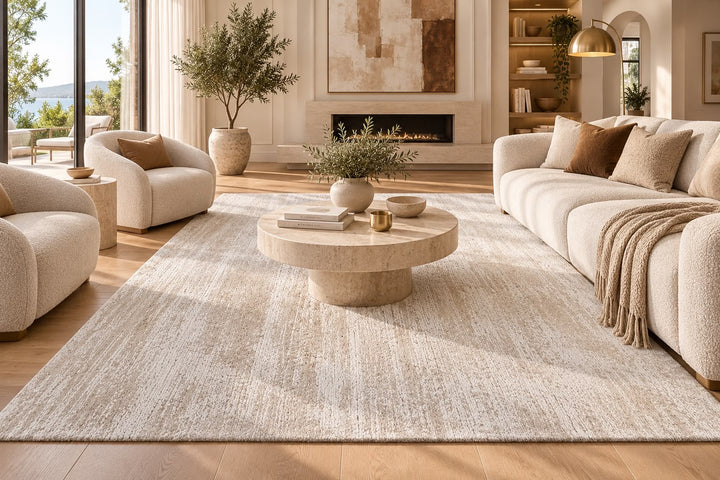 Amora Blade Ivory Handloom Rug – 100% Viscose