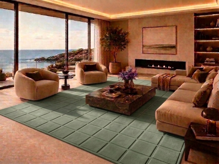 Forma Modern Rug 100% Soft Green Color Hand Tufted Rug