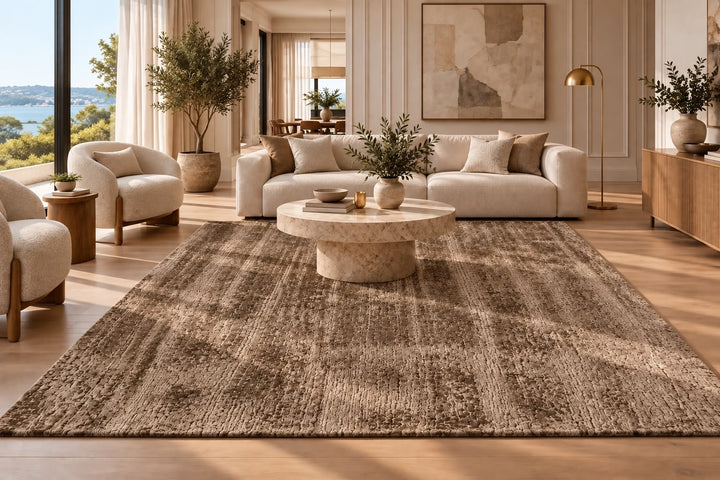 Amora Blade Brown Handloom Rug – 100% Viscose