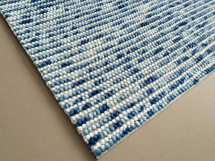 Pebbles Cherry Blue Horizon Hand Woven Wool Rug