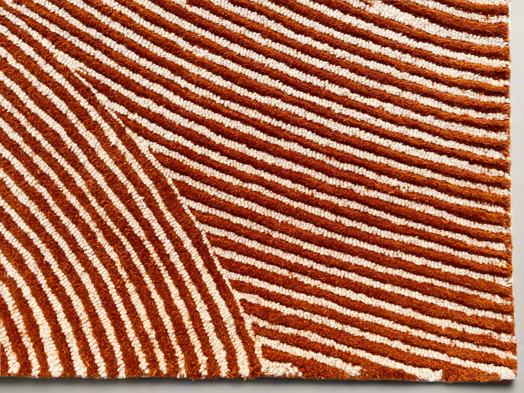Viper Modern Rug 100% Wool Gold Hand Tufted Rug