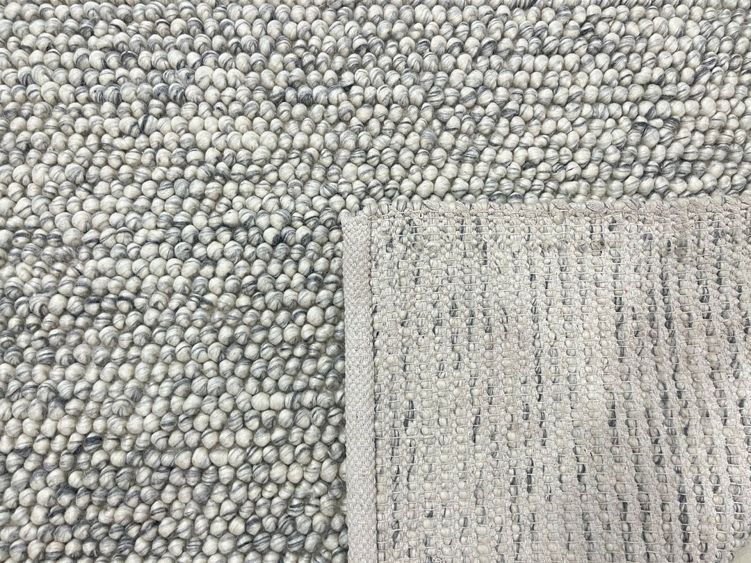 Pebbles Pure Oyster Wool Hand Woven Rug