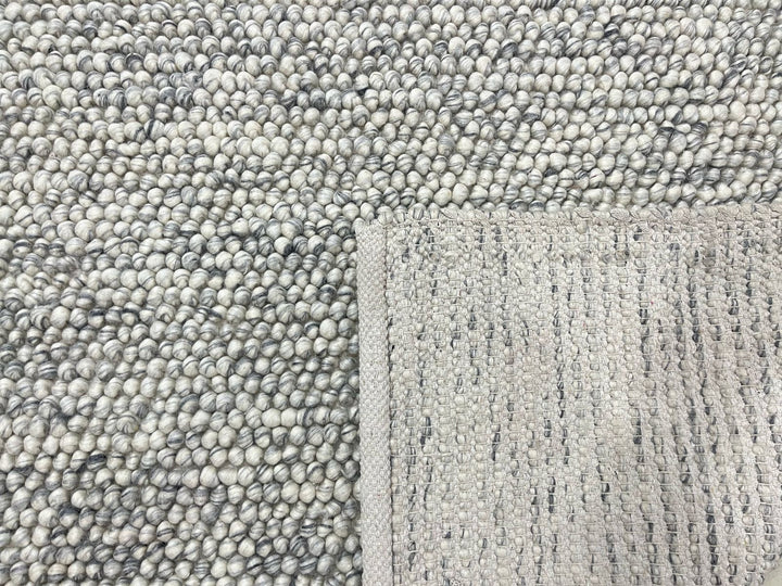 Pebbles Pure Oyster Wool Hand Woven Rug