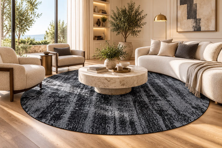 Amora Blade Dark Navy Handloom Rug – 100% Viscose