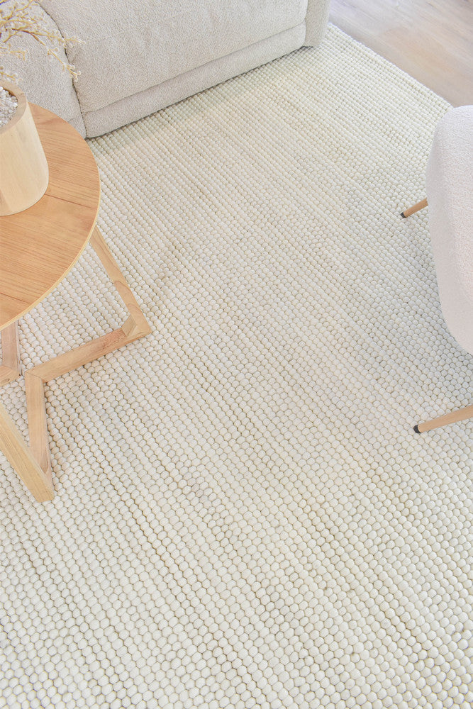 Pebble Ivory Tusk Wool Rug