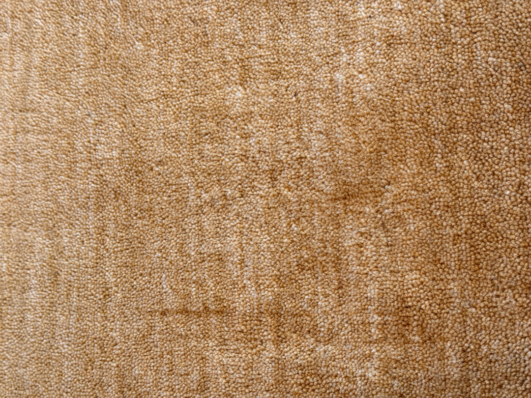 Veloura Amber Ochre Color Handloom Knotted Rug 100% Pure Wool
