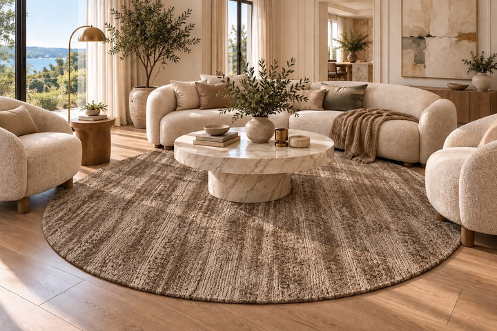 Amora Blade Brown Handloom Rug – 100% Viscose