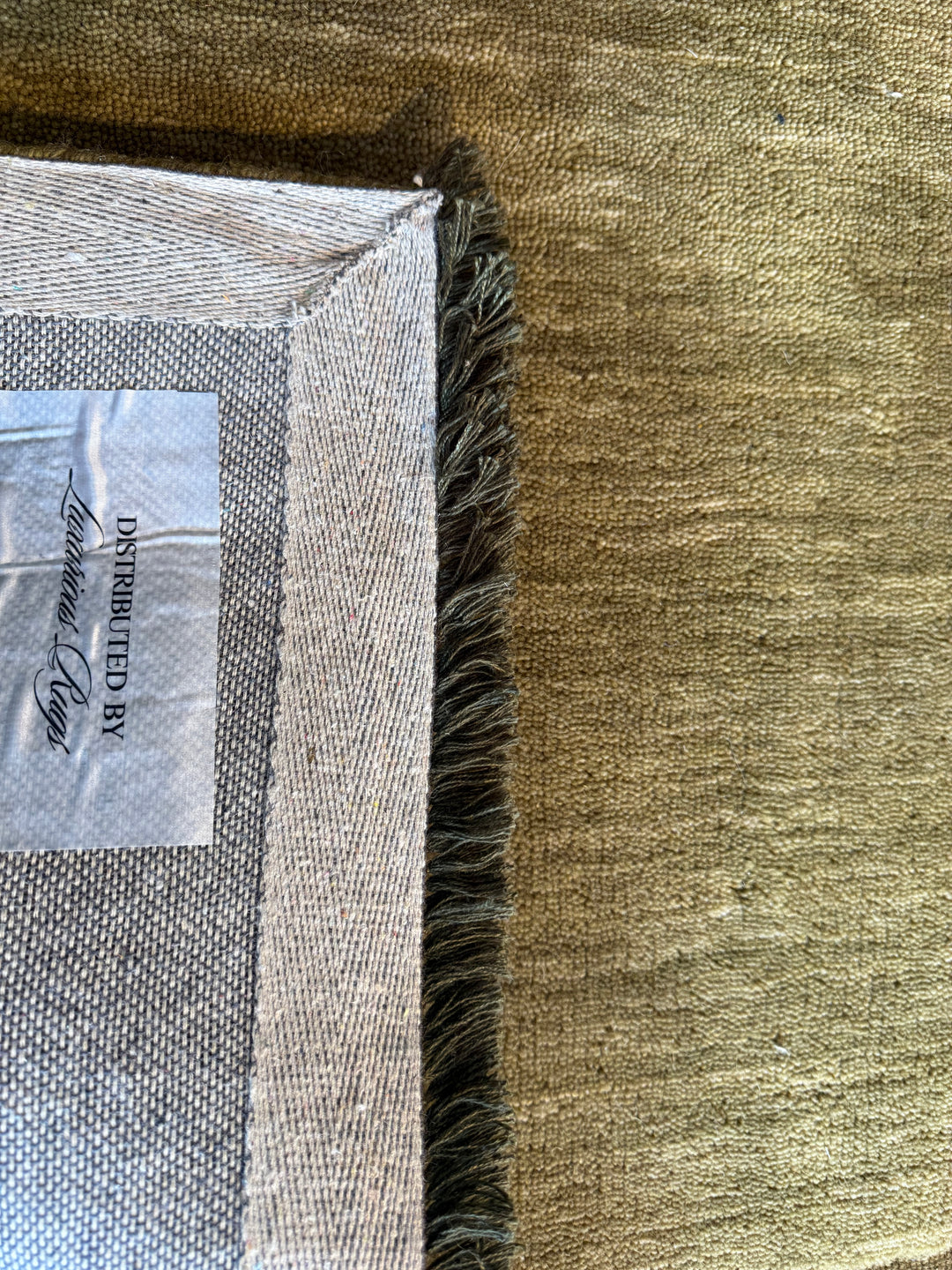Veloura Olive Green Color Handloom Knotted Rug 100% Pure Wool