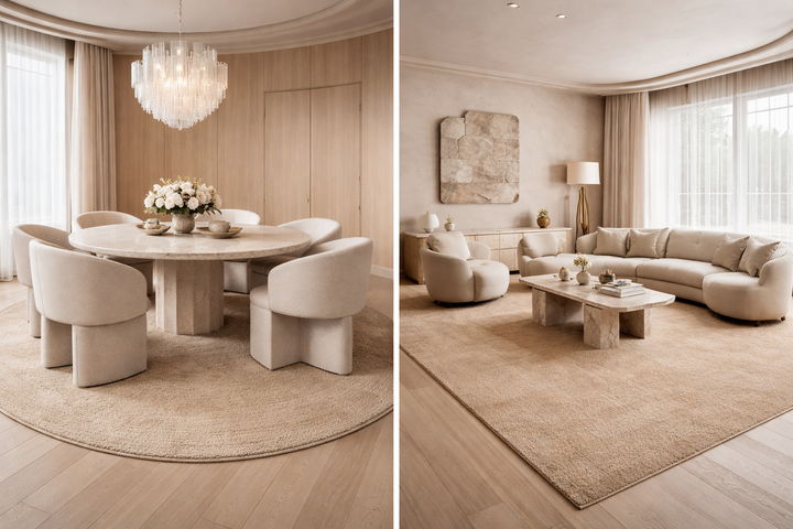 Veloura Soft Almond Color Handloom Knotted Rug 100% Pure Wool