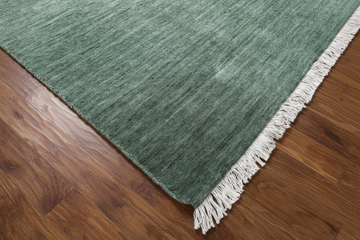 Dazzle Green Color Handloom Knotted Rug 100% Pure Wool