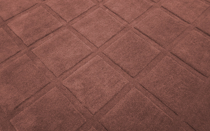 Forma Modern Rug 100% Wool Red Mahogany Color Hand Tufted Rug