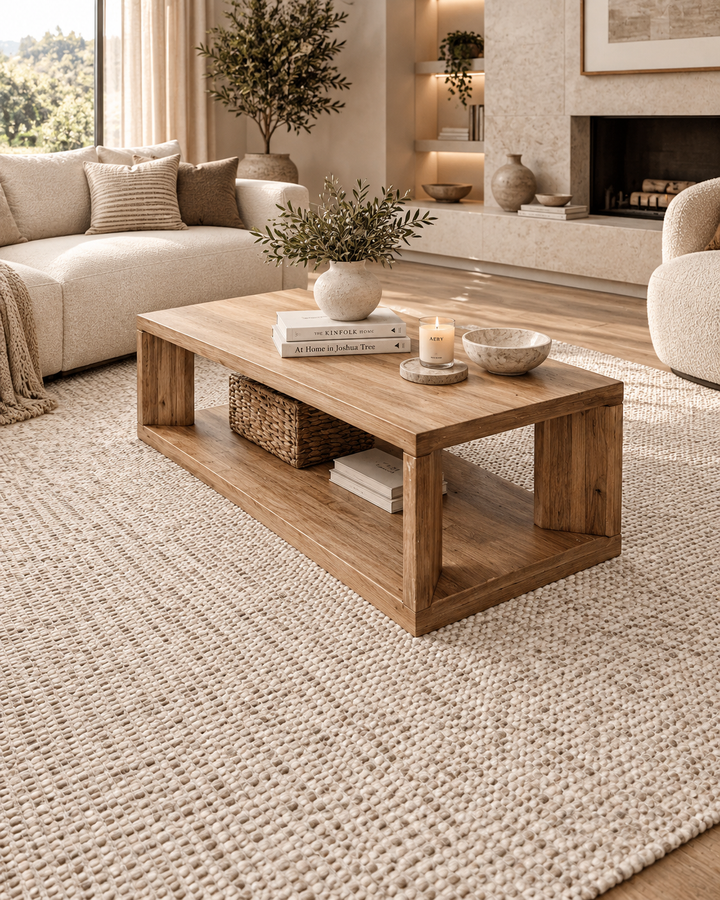 Skandi Knot Light Brown Color Chunky Wool rug