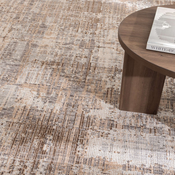 Cherie Distressed Look Watercolour Beige Grey Rug - CH08