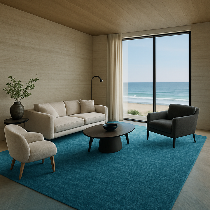 Dazzle Ocean Breeze Color Handloom Knotted Rug 100% Pure Wool