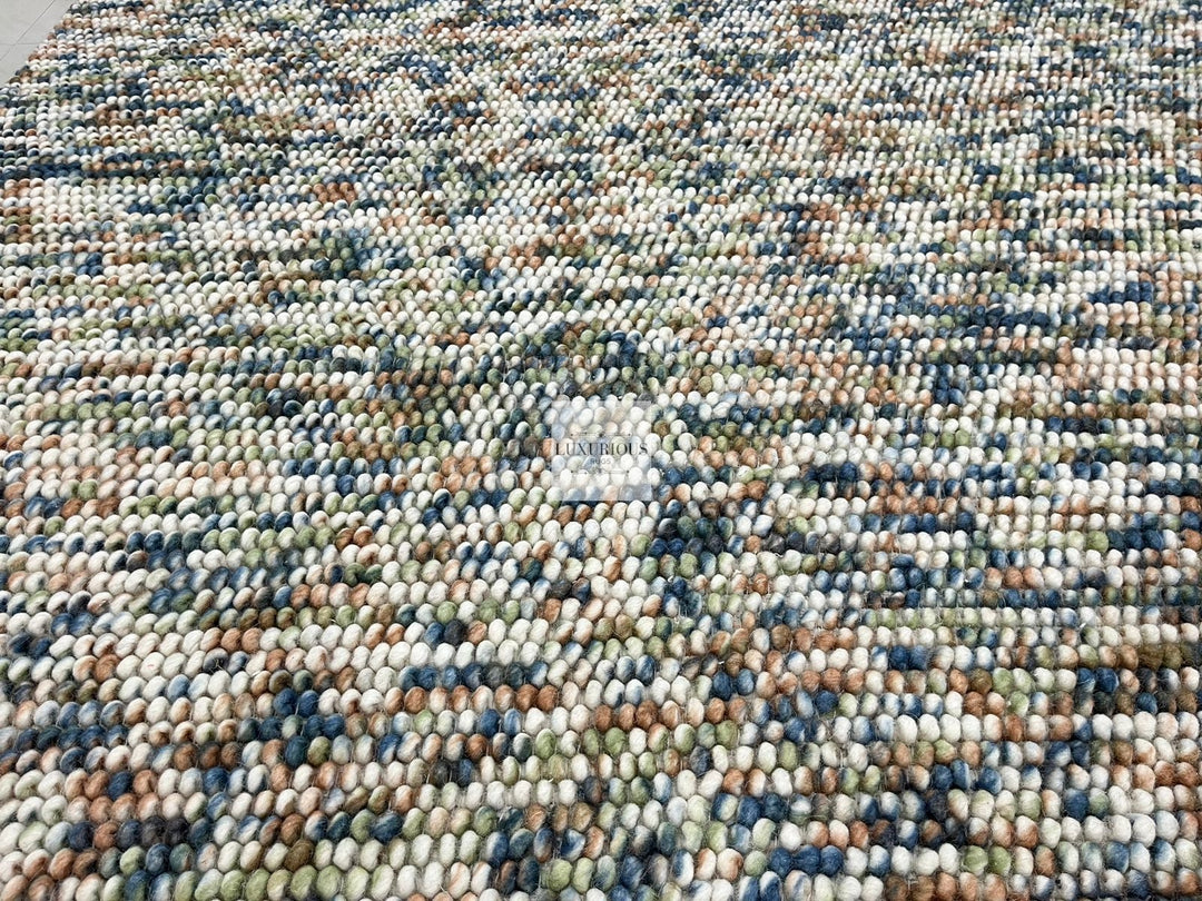 Pebbles Hand Woven Multi Color Wool and Cotton Blend Rug – Luxurious Rugs
