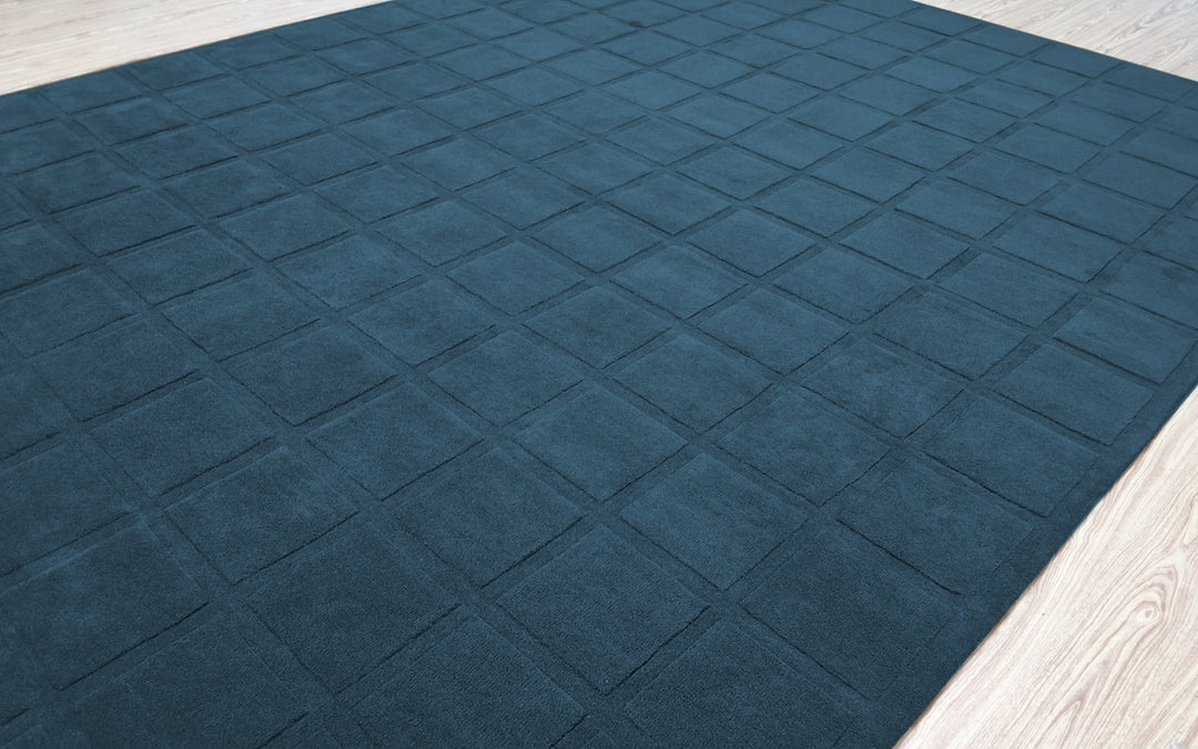 Forma Modern Rug 100% Wool Blue Color Hand Tufted Rug