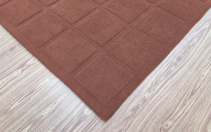 Forma Modern Rug 100% Wool Red Mahogany Color Hand Tufted Rug