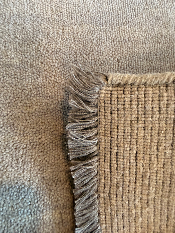 Veloura Soft Almond Color Handloom Knotted Rug 100% Pure Wool