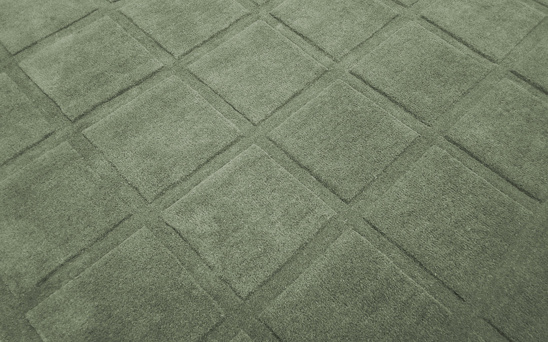 Forma Modern Rug 100% Soft Green Color Hand Tufted Rug