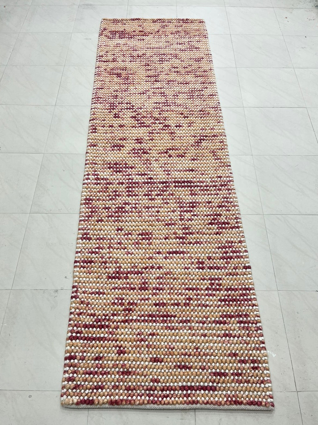 Pebbles Cherry Orange and Red Hand Woven Wool Rug