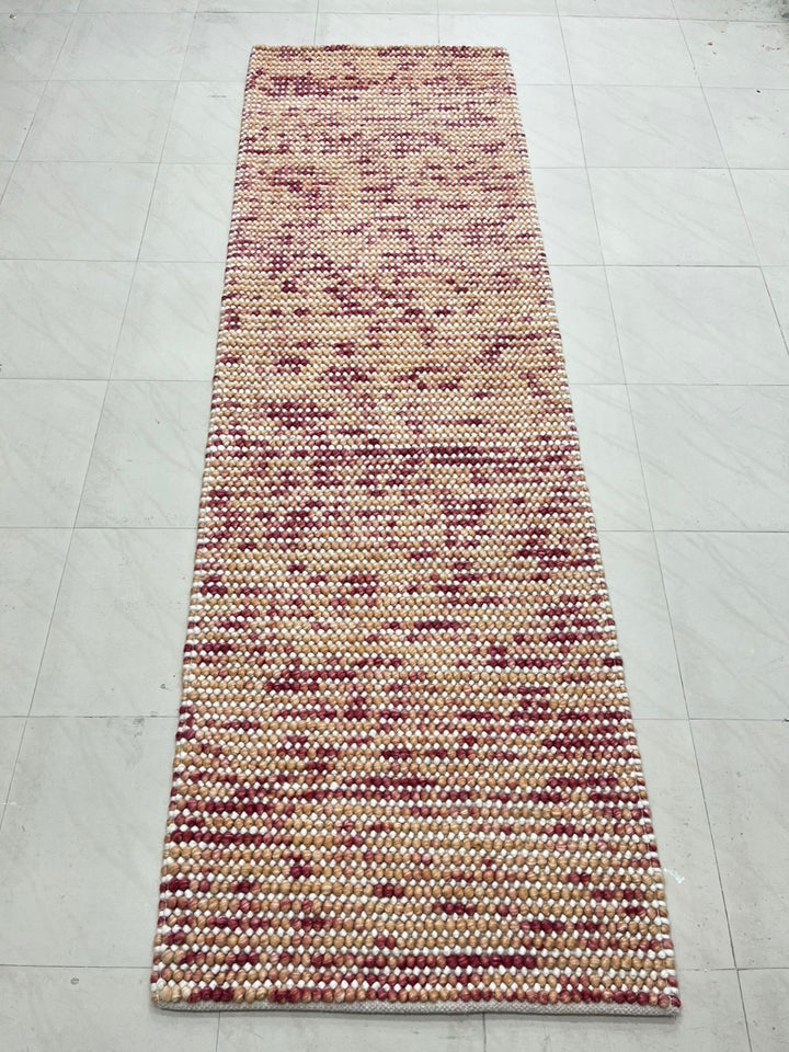 Pebbles Cherry Orange and Red Hand Woven Wool Rug