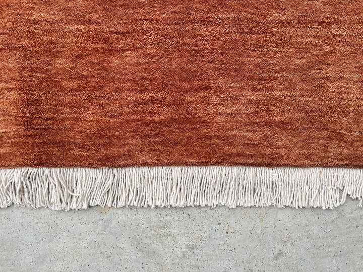Dazzle Terracotta Flame Color Handloom Knotted Rug 100% Pure Wool