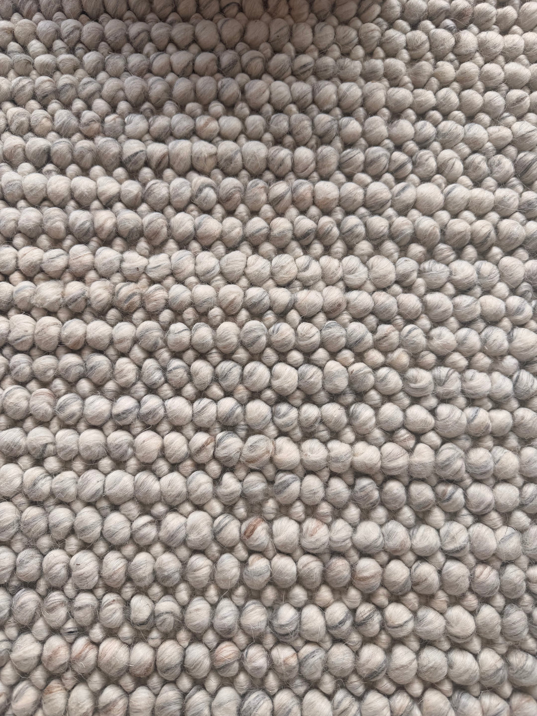 Pebbles Cherry Stony Path Hand Woven Wool and Cotton Blend Rug