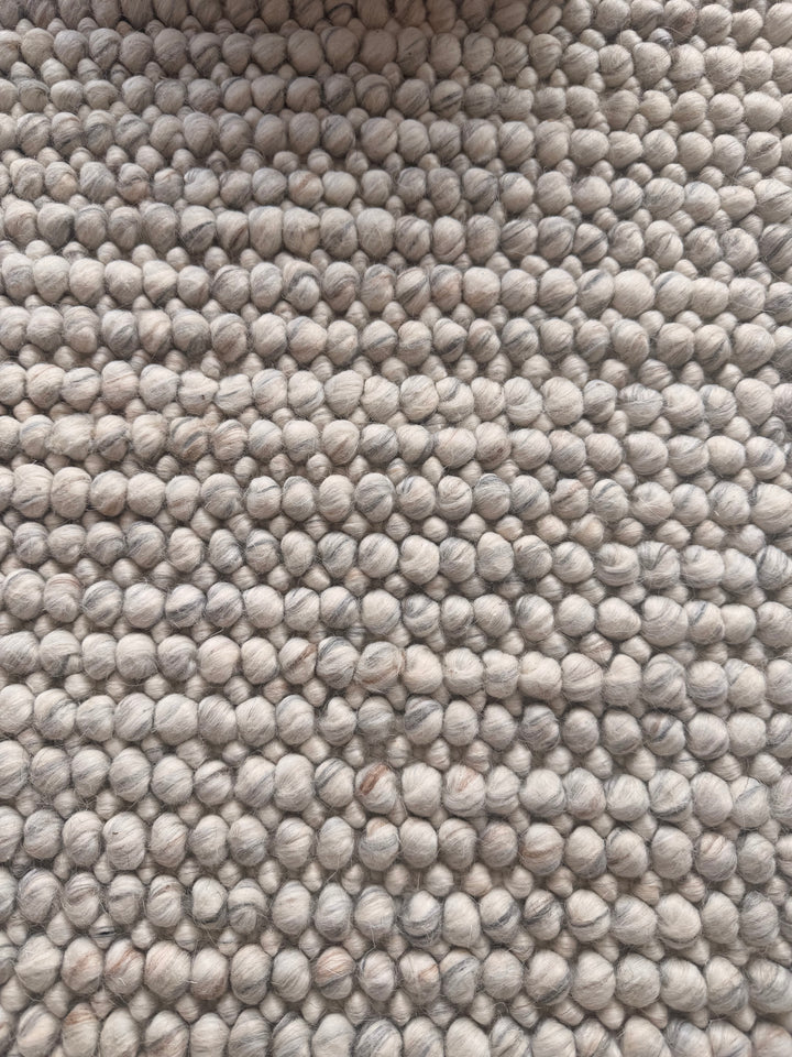 Pebbles Cherry Stony Path Hand Woven Wool and Cotton Blend Rug