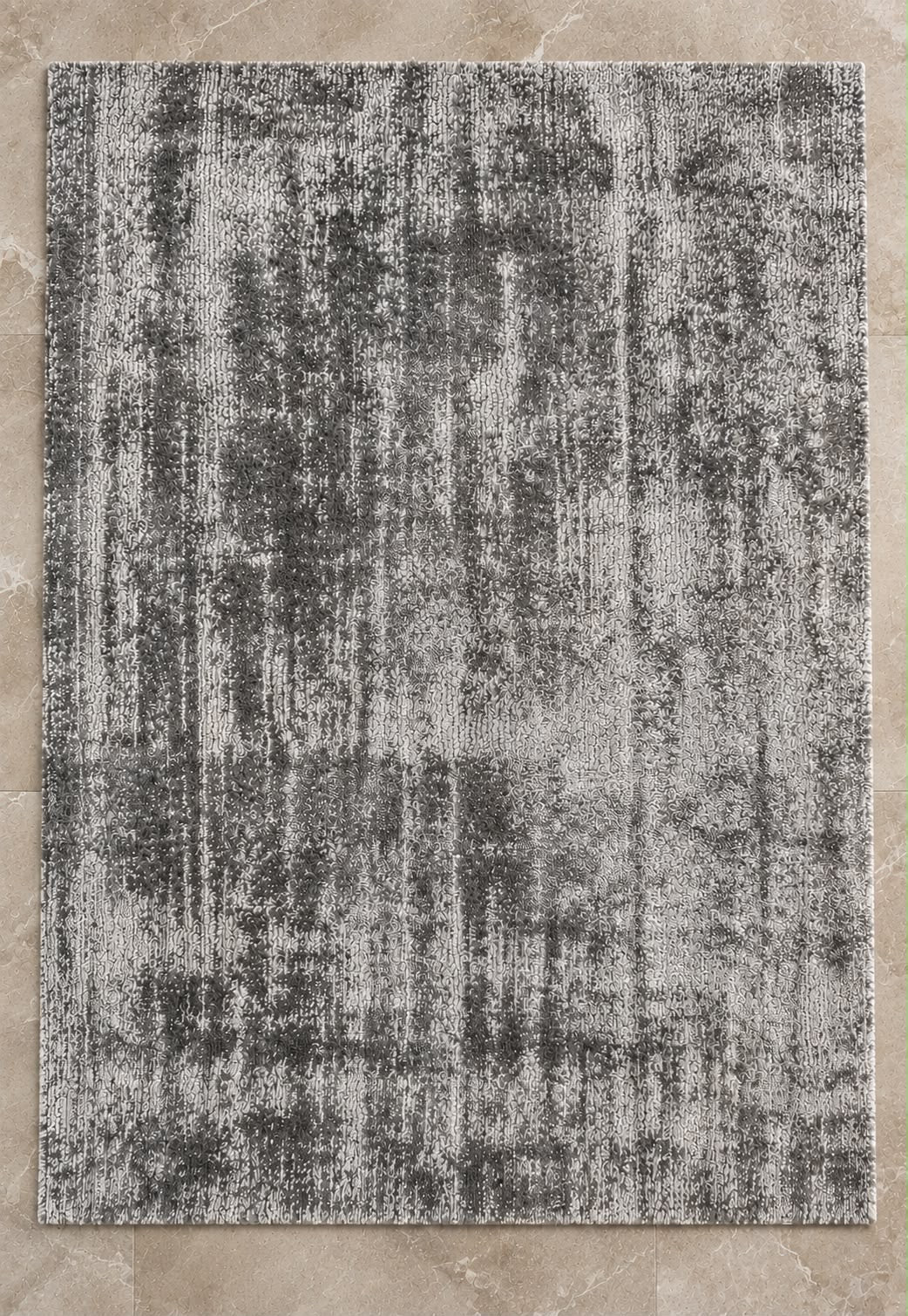 Amora Blade Charcoal Handloom Rug – 100% Viscose