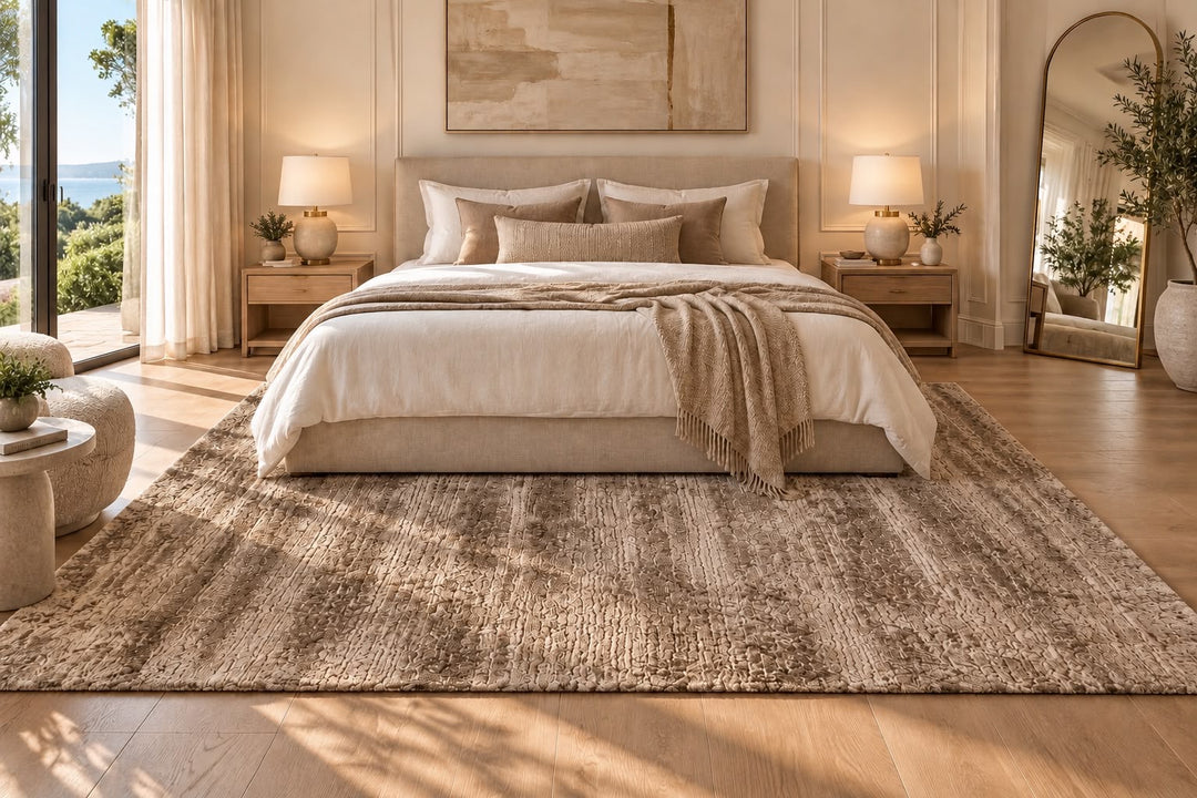 Amora Blade Brown Handloom Rug – 100% Viscose
