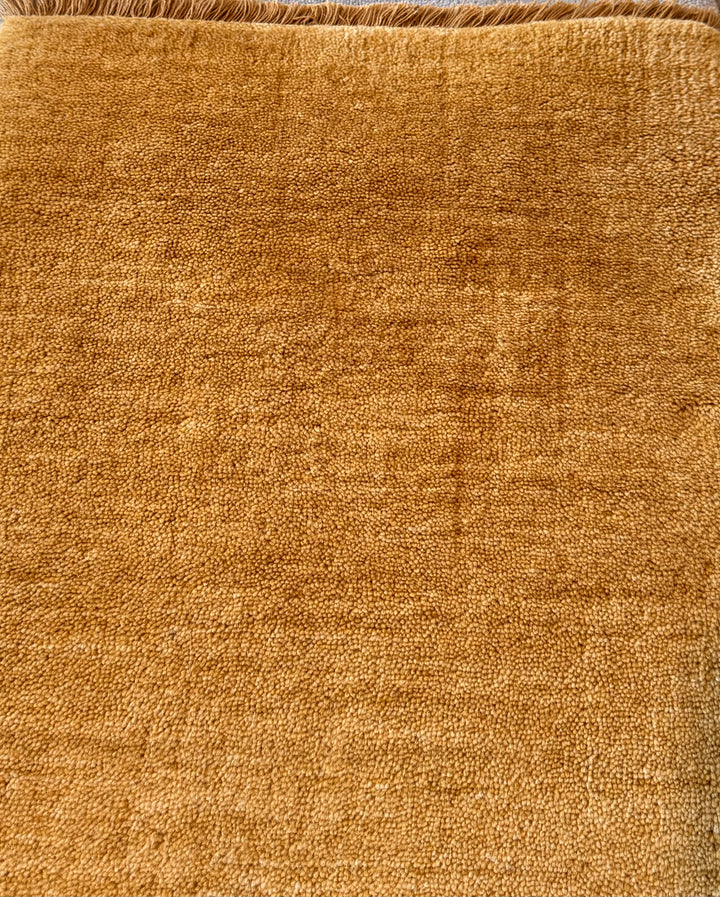 Veloura Amber Ochre Color Handloom Knotted Rug 100% Pure Wool