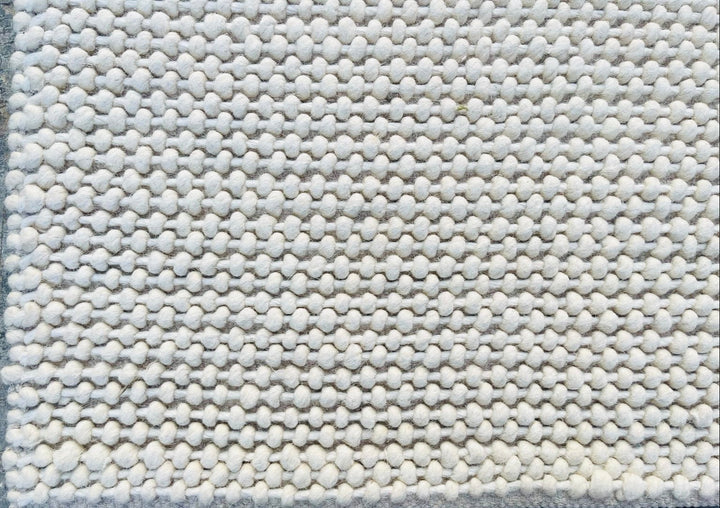Cloud Weave White Hand Woven Wool and Cotton Blend Rug