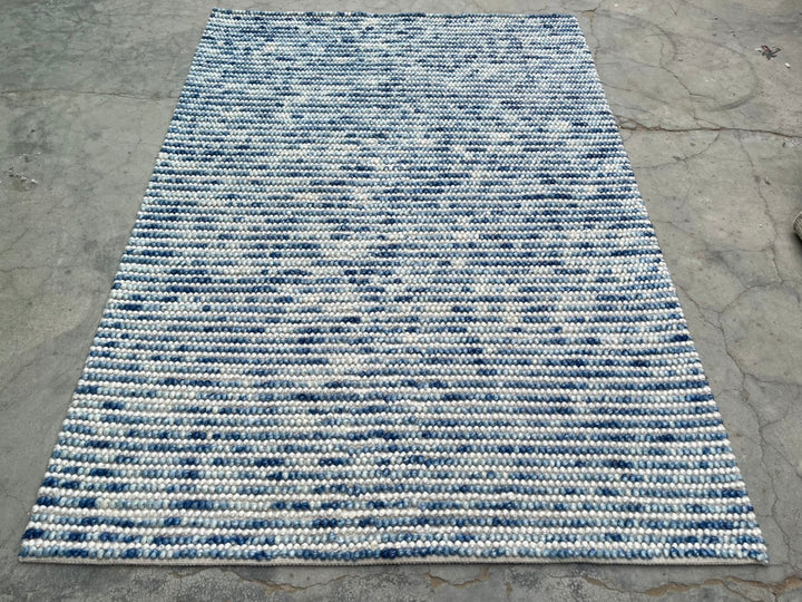 Pebbles Cherry Blue Horizon Hand Woven Wool Rug