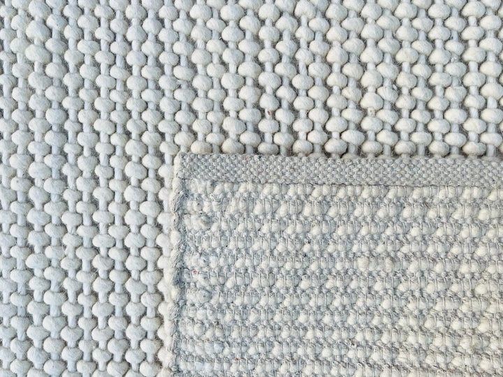 Cloud Weave White Hand Woven Wool and Cotton Blend Rug