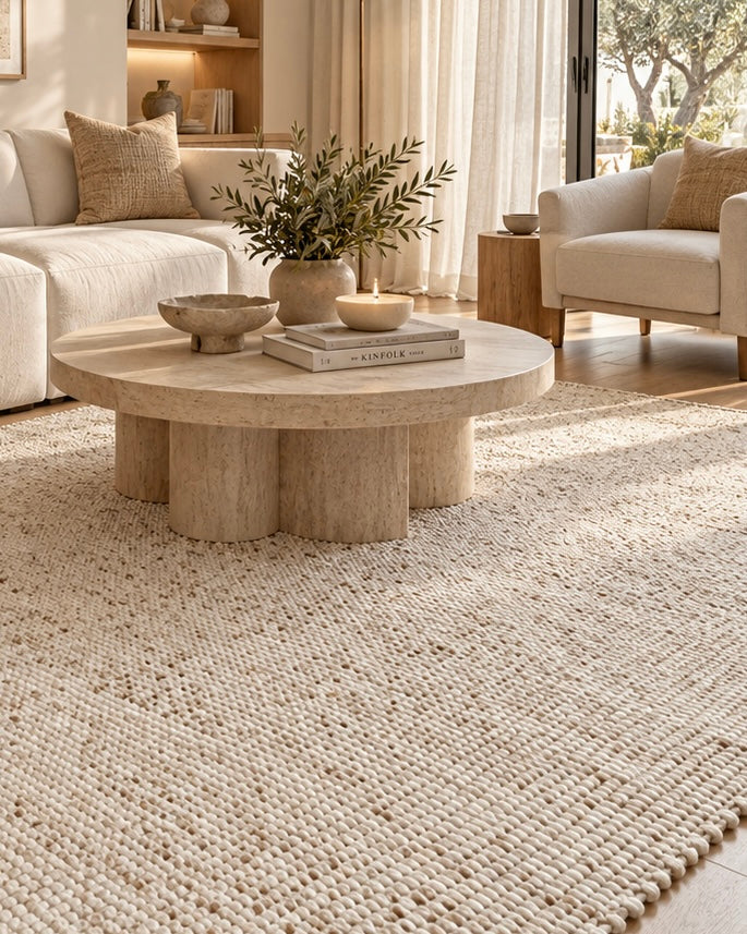Skandi Knot Chalk Color Chunky Wool rug