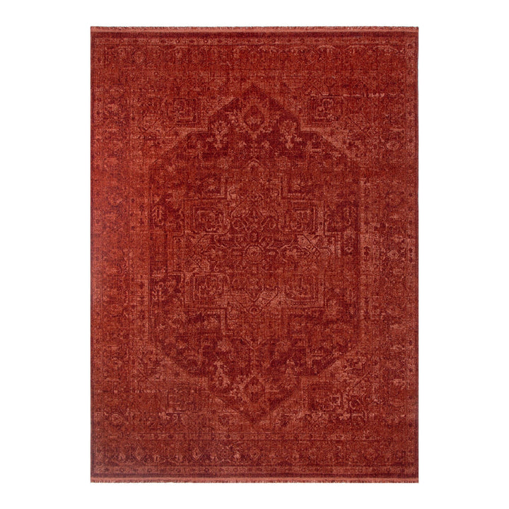 Heritage Distressed Medallion Rust Rug - H101 (Different Tassel)