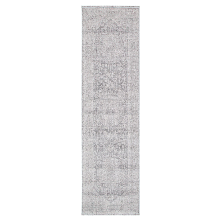 Heritage Distressed Medallion Grey Runner- H103:  (Different Tassel)