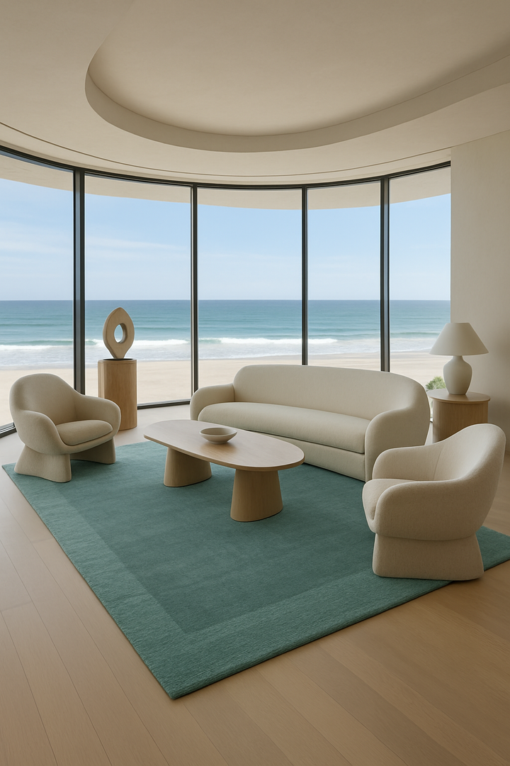 Crimson Bloom Emerald Green 100% New Zealand wool Rug