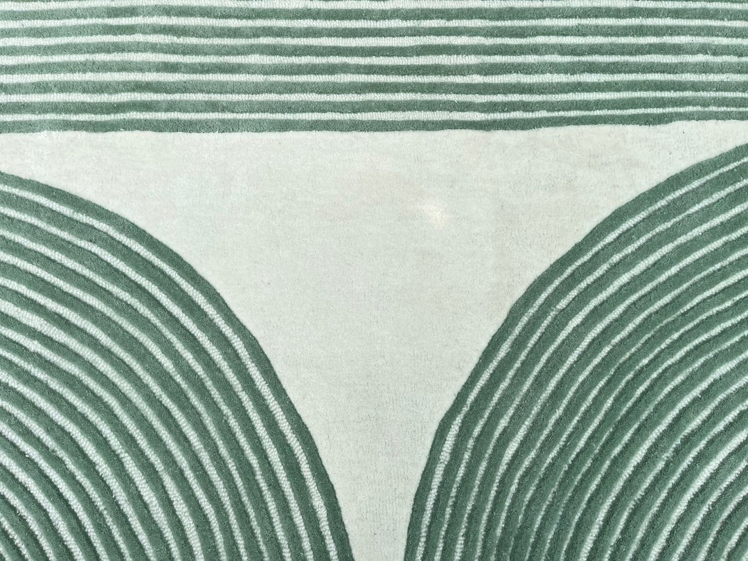 ARIA Viper Modern Rug 100% Wool Soft Fern Green Hand Tufted Rug