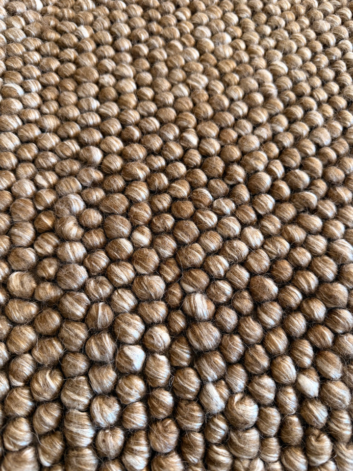 Pebbles Chocolate Brown and Ivory Color Hand-Woven Wool Rug