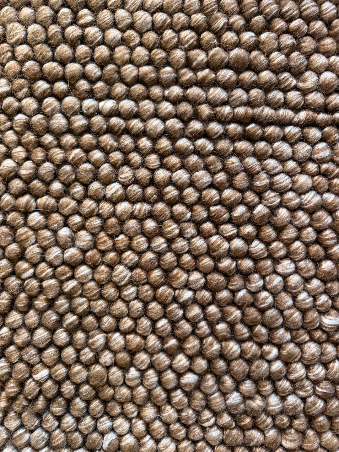 Pebbles Chocolate Brown and Ivory Color Hand-Woven Wool Rug