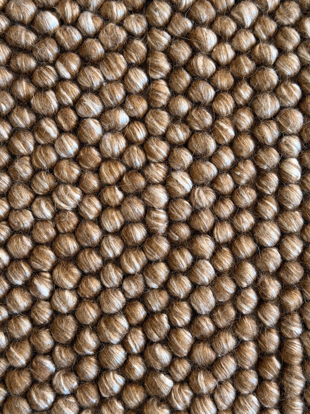 Pebbles Chocolate Brown and Ivory Color Hand-Woven Wool Rug