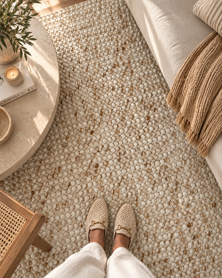 Skandi Knot Chalk Color Chunky Wool rug