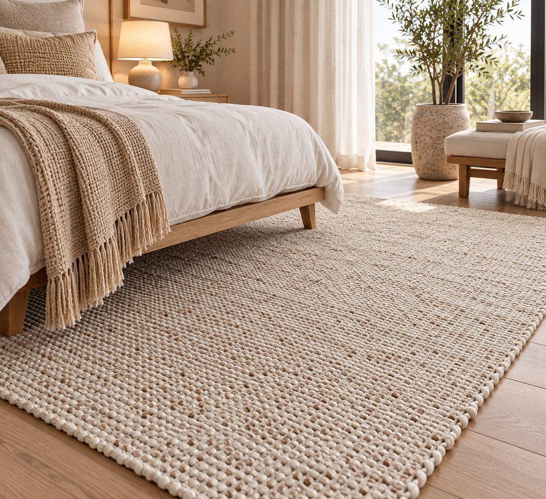 Skandi Knot Chalk Color Chunky Wool rug