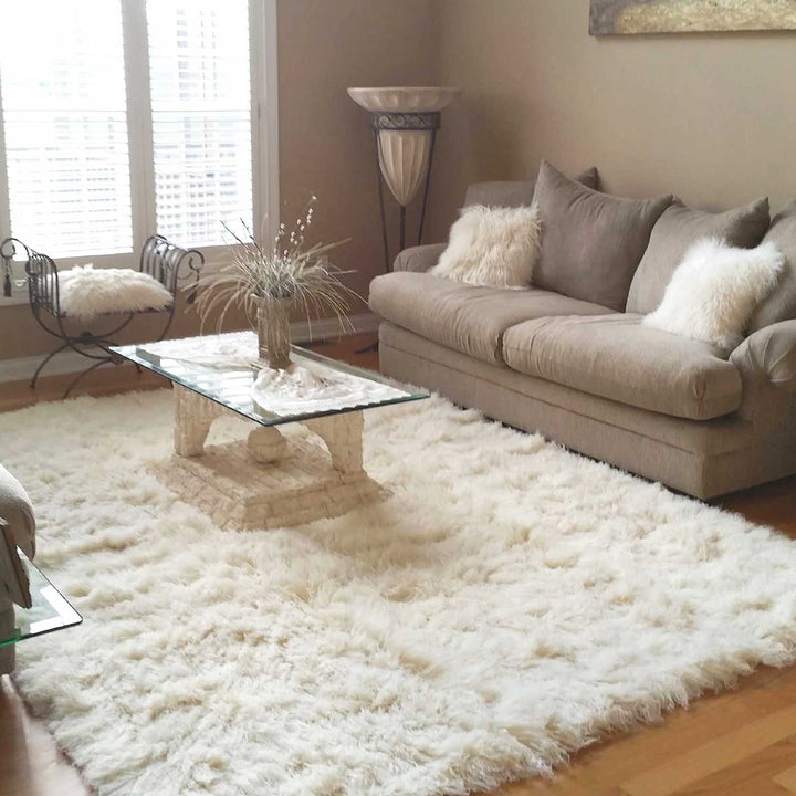 Flokati Ivory Rug 100% New Zealand Wool