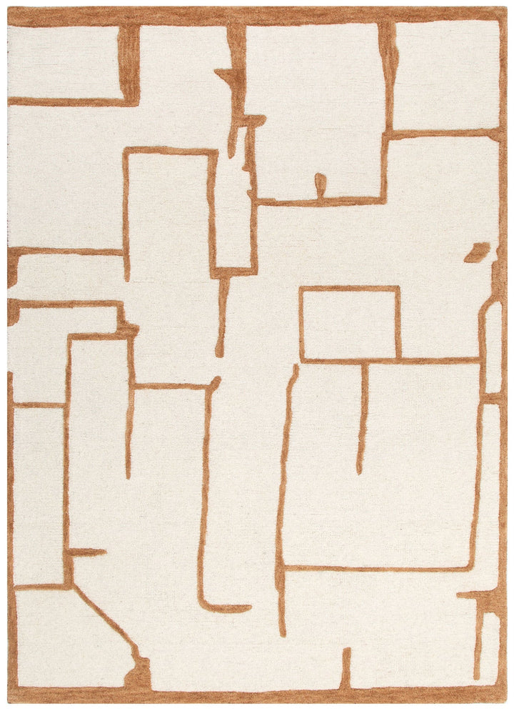 Les Nomades Lines Rust Wool Rug - LES24