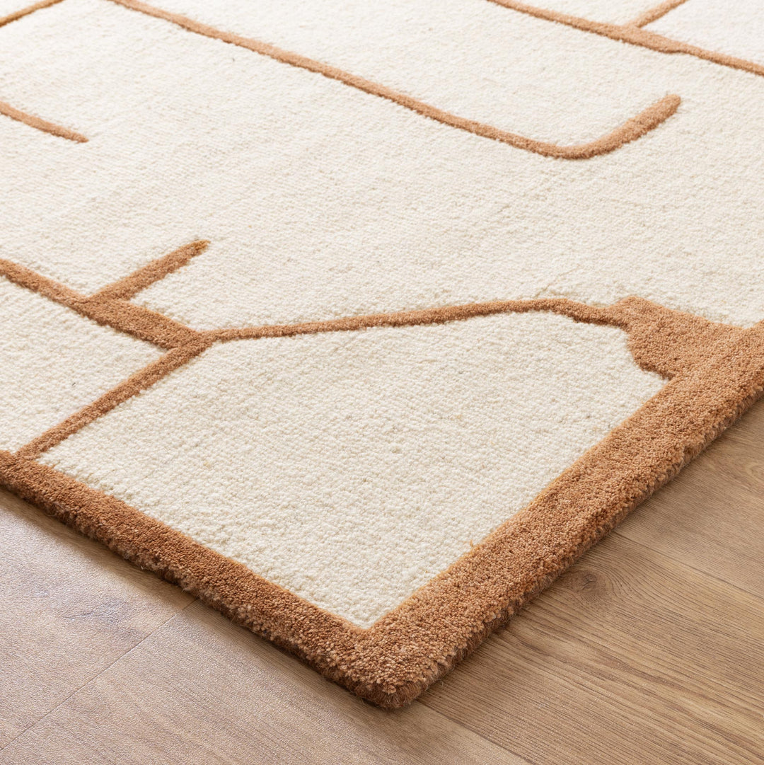 Les Nomades Lines Rust Wool Rug - LES24