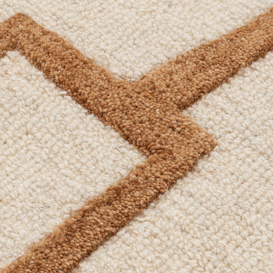 Les Nomades Lines Rust Wool Rug - LES24