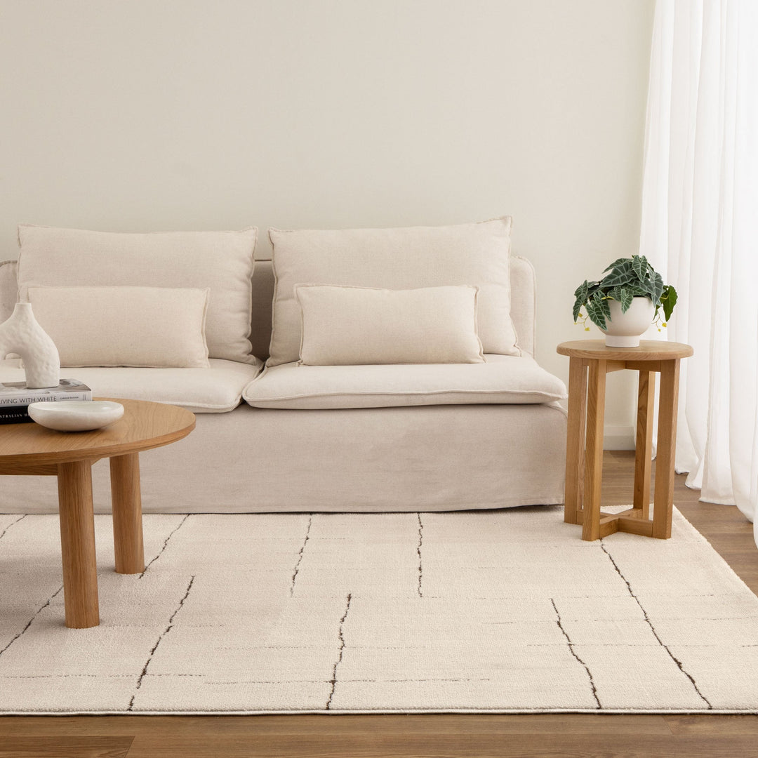 Mila Abstract Lines Brown Cream Rug - MIL10: New Arrival